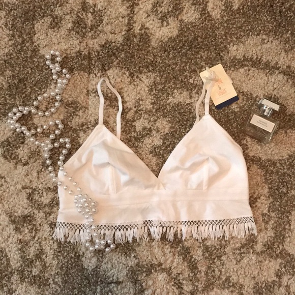 Other - Jasmine and Ginger White Fringe Bralette - NWT